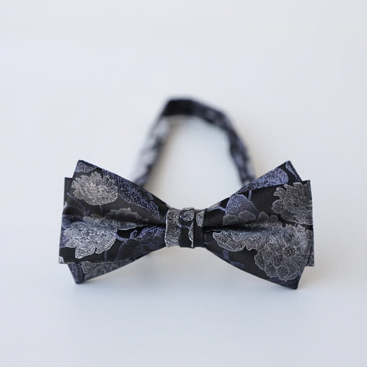 Men's Retro Floral Double Layers Bow Tie