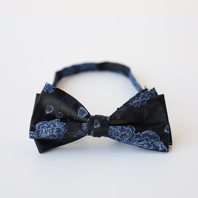 Men's Retro Floral Double Layers Bow Tie