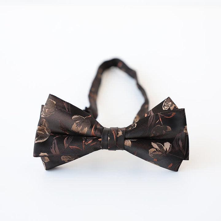 Men's Retro Floral Double Layers Bow Tie