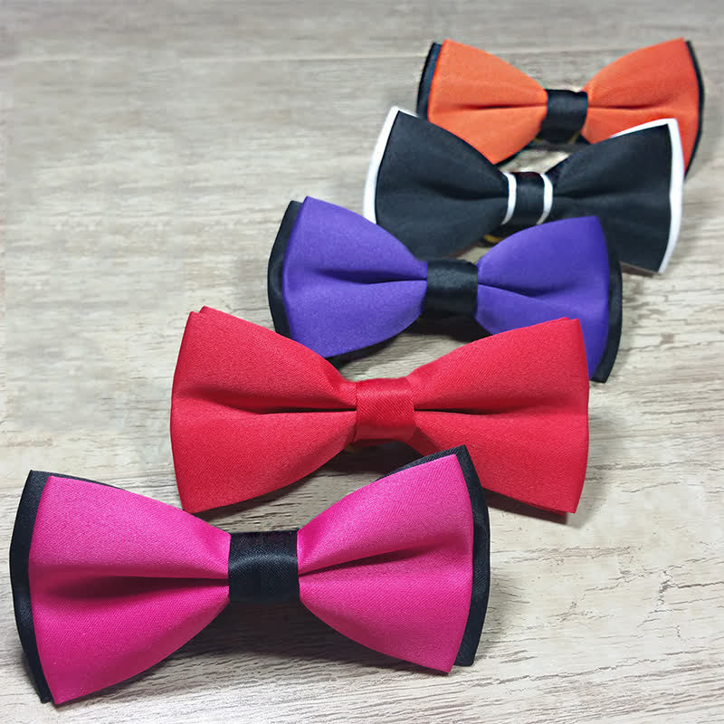 Kid's Classical Two Tone Double Layers Bow Tie