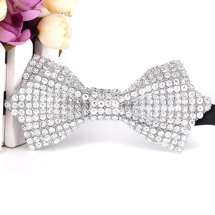 Men's Colorful Rhinestones Sequin Shining Pointed Bow Tie