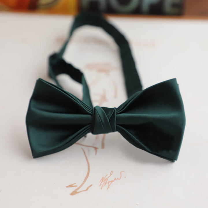 Men's Glossy Double-layer Solid Color Bow Tie