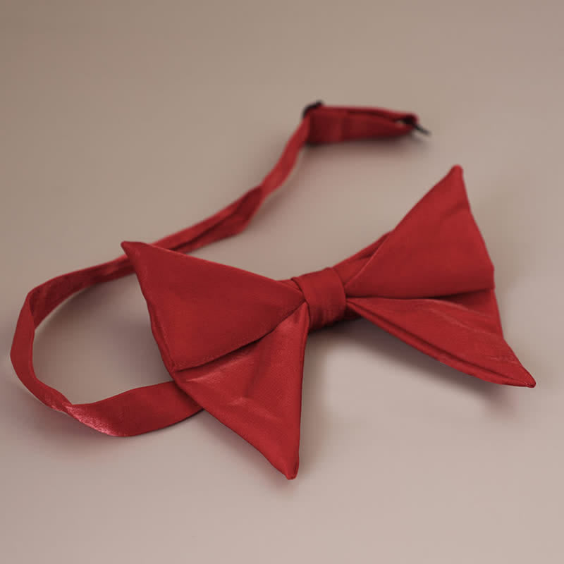 Men's Glossy Butterfly-Like Oversized Pointed Bow Tie