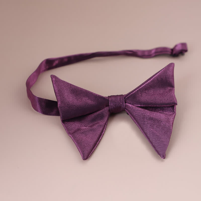 Men's Glossy Butterfly-Like Oversized Pointed Bow Tie