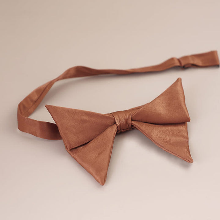 Men's Glossy Butterfly-Like Oversized Pointed Bow Tie