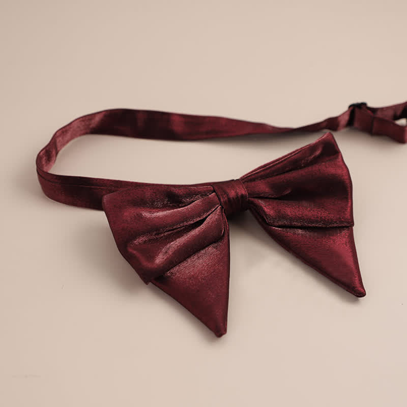 Men's Glossy Butterfly-Like Oversized Pointed Bow Tie