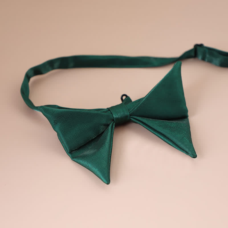 Men's Glossy Butterfly-Like Oversized Pointed Bow Tie