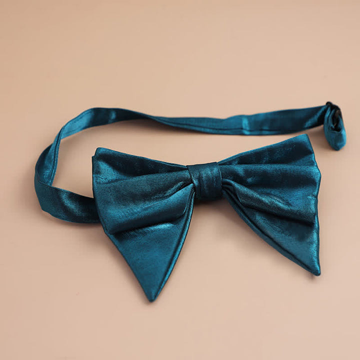 Men's Glossy Butterfly-Like Oversized Pointed Bow Tie