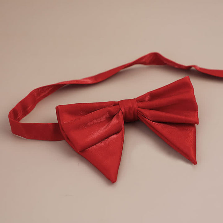 Men's Glossy Butterfly-Like Oversized Pointed Bow Tie