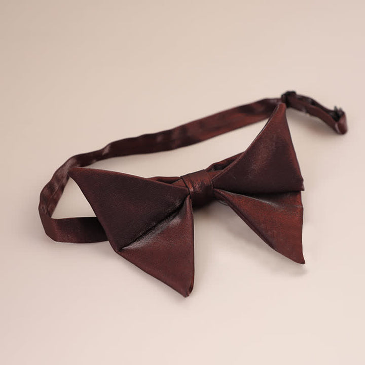 Men's Glossy Butterfly-Like Oversized Pointed Bow Tie