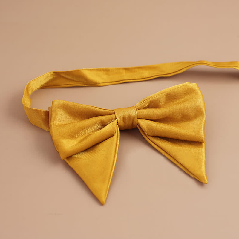 Men's Glossy Butterfly-Like Oversized Pointed Bow Tie