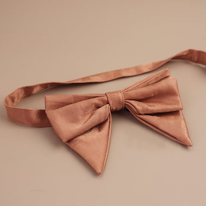 Men's Glossy Butterfly-Like Oversized Pointed Bow Tie