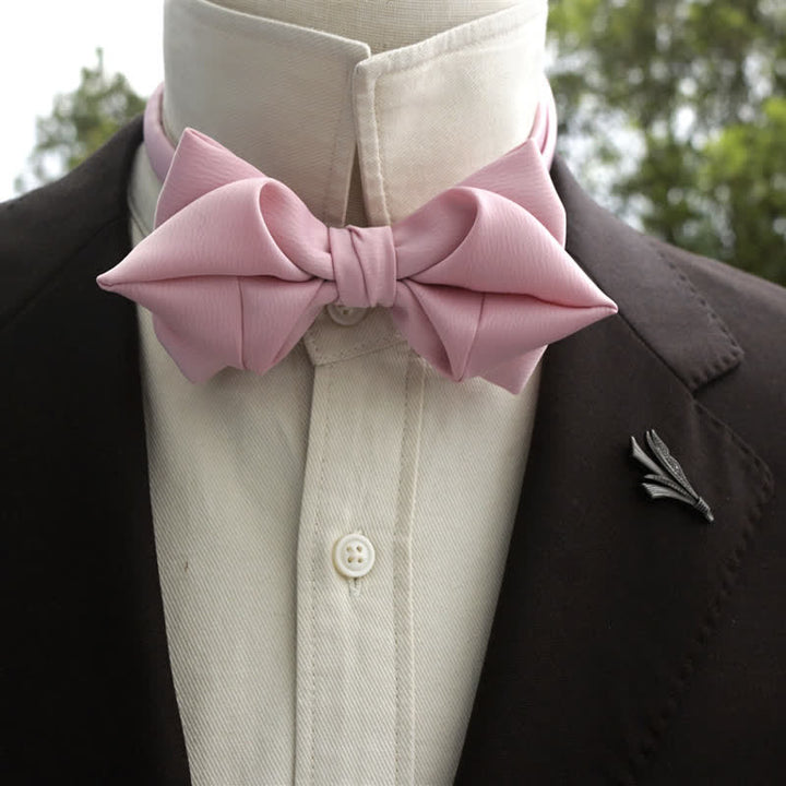 Men's Bud-Like Solid Color Pointed Bow Tie