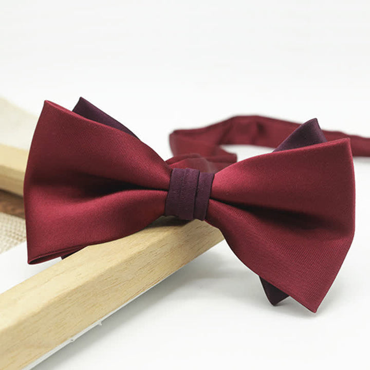 Men's Two Tone Double-Deck Wedding Business Bow Tie