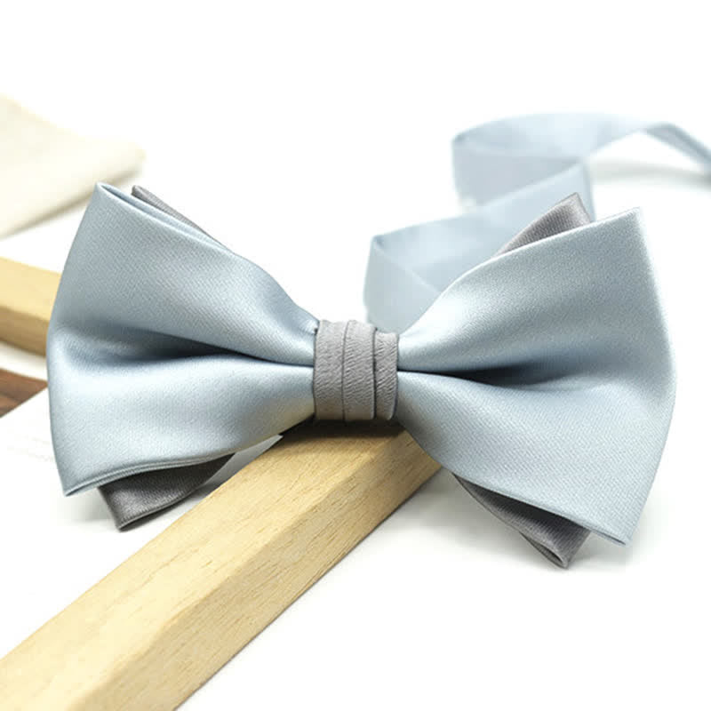 Men's Two Tone Double-Deck Wedding Business Bow Tie