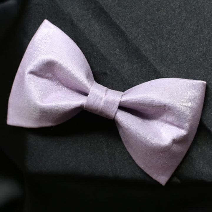 Men's Sweet Taro Violet Solid Color Bow Tie