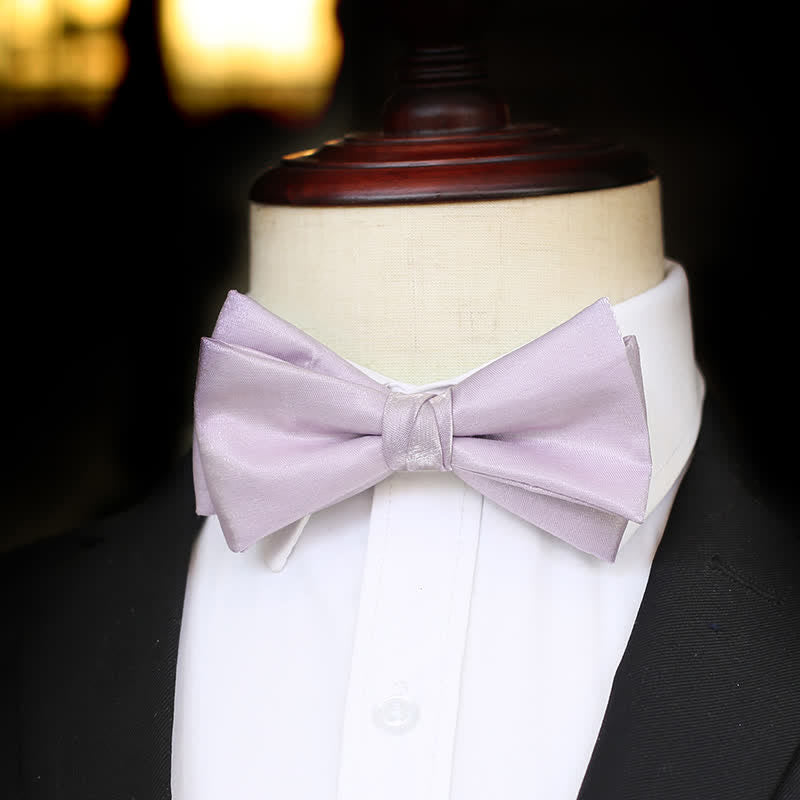 Men's Sweet Taro Violet Solid Color Bow Tie