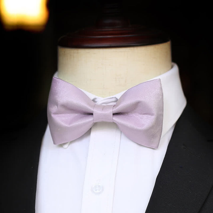 Men's Sweet Taro Violet Solid Color Bow Tie