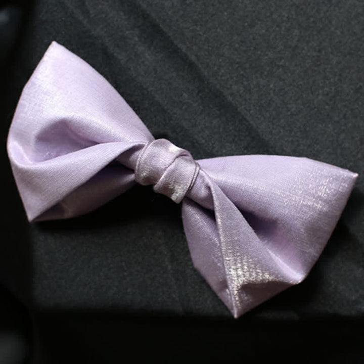 Men's Sweet Taro Violet Solid Color Bow Tie