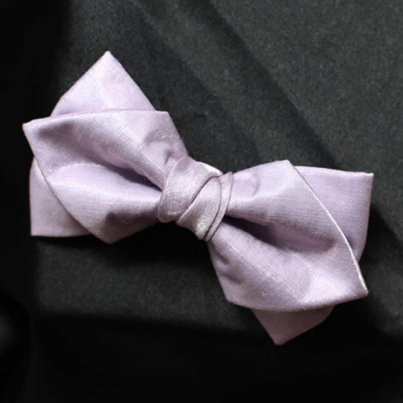 Men's Sweet Taro Violet Solid Color Bow Tie