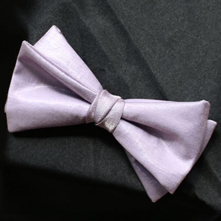 Men's Sweet Taro Violet Solid Color Bow Tie