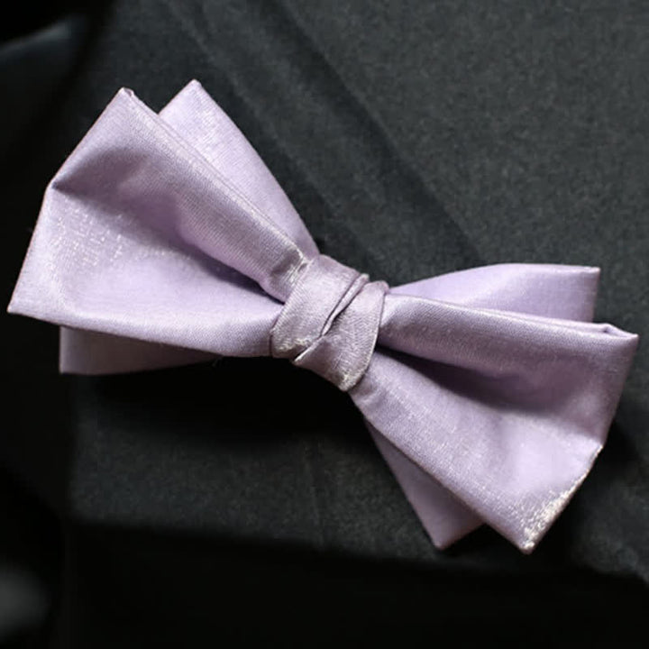 Men's Sweet Taro Violet Solid Color Bow Tie