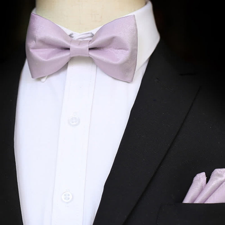 Men's Sweet Taro Violet Solid Color Bow Tie