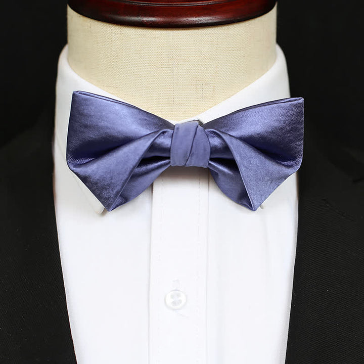 Men's Chic Blue Purple Solid Color Bow Tie