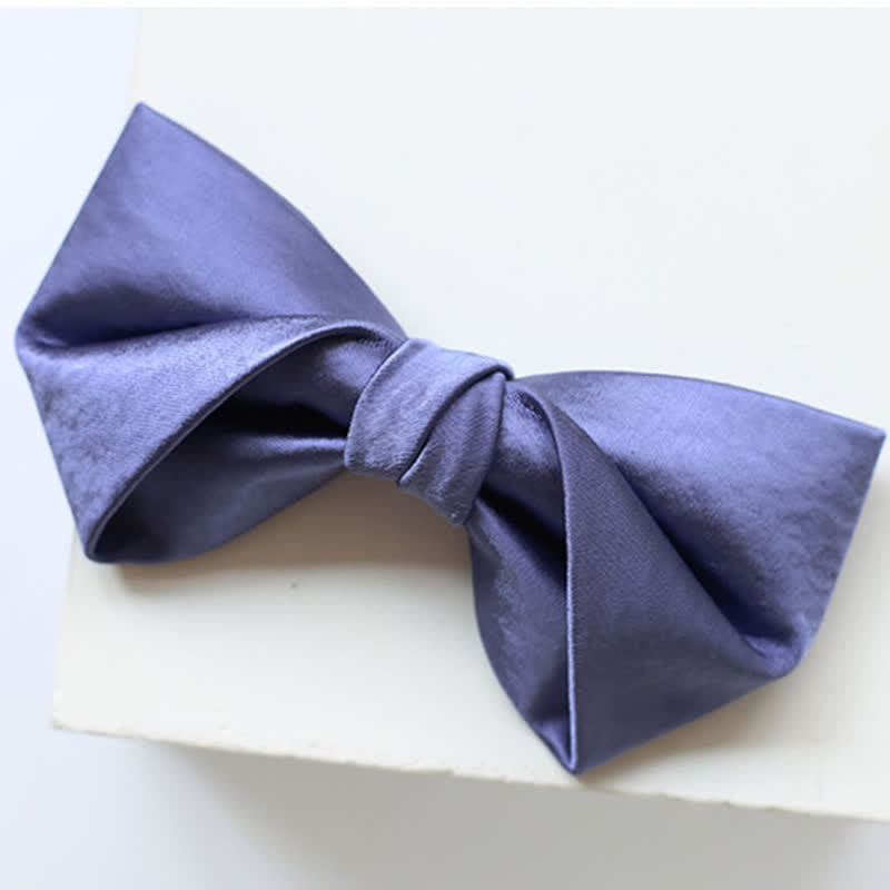 Men's Chic Blue Purple Solid Color Bow Tie