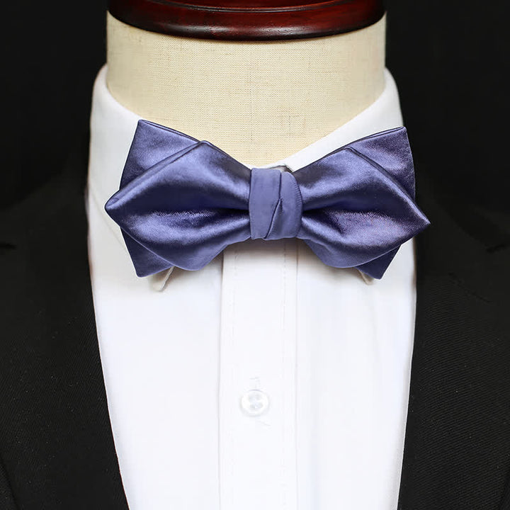 Men's Chic Blue Purple Solid Color Bow Tie