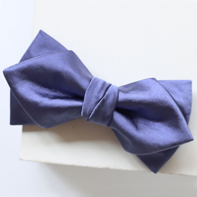 Men's Chic Blue Purple Solid Color Bow Tie