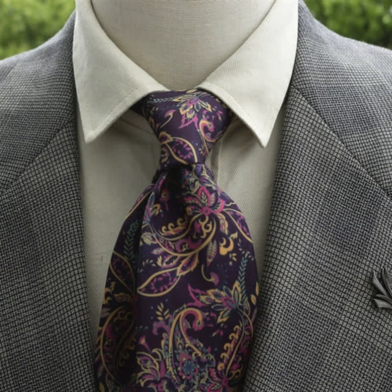 Men's Fantastic Flower Pattern Boho Necktie