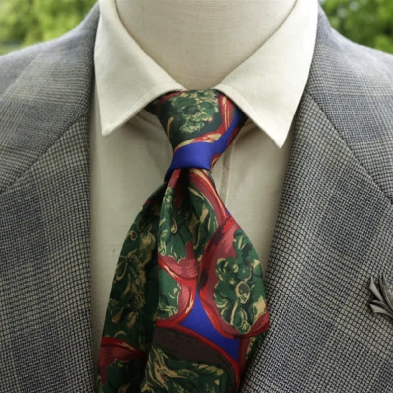 Men's Fantastic Flower Pattern Boho Necktie