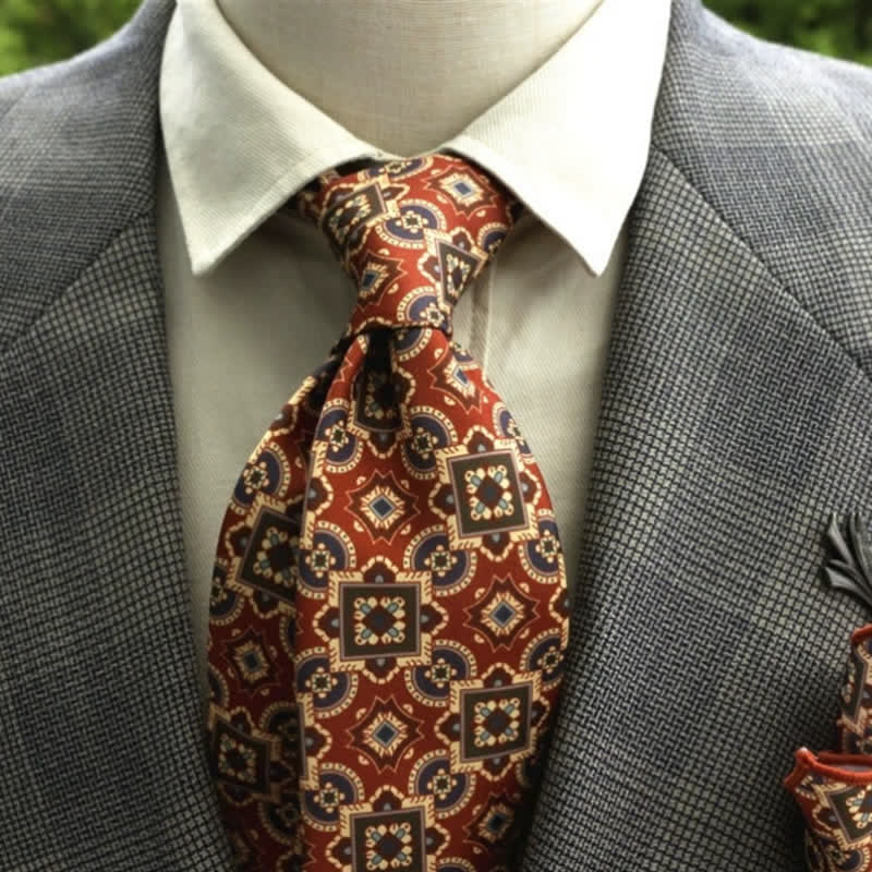 Men's Fantastic Flower Pattern Boho Necktie