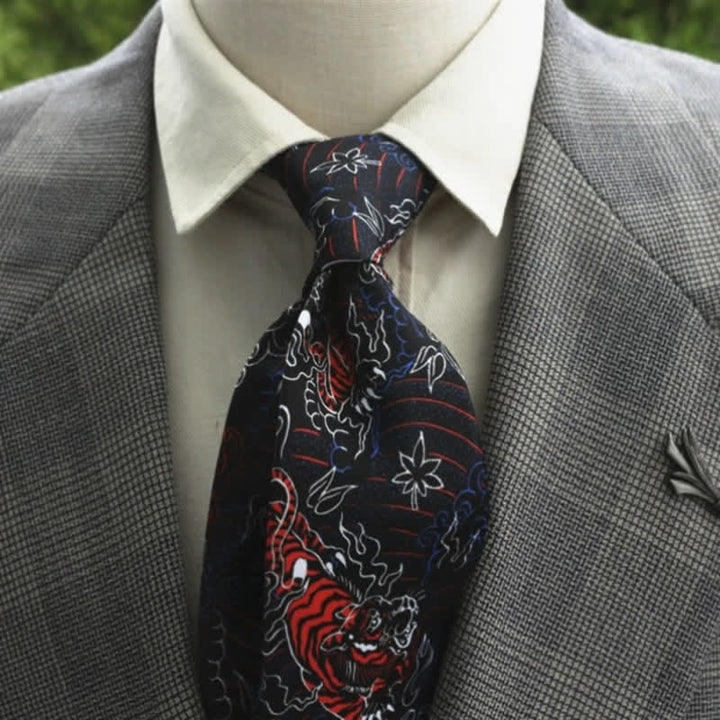 Men's Fantastic Flower Pattern Boho Necktie