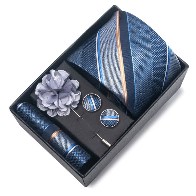 4Pcs Men's Classic Formal Pocket Squares Necktie Set