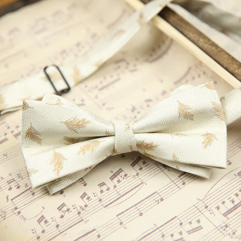 Men's Elegant Wheat Pattern Double Layers Bow Tie