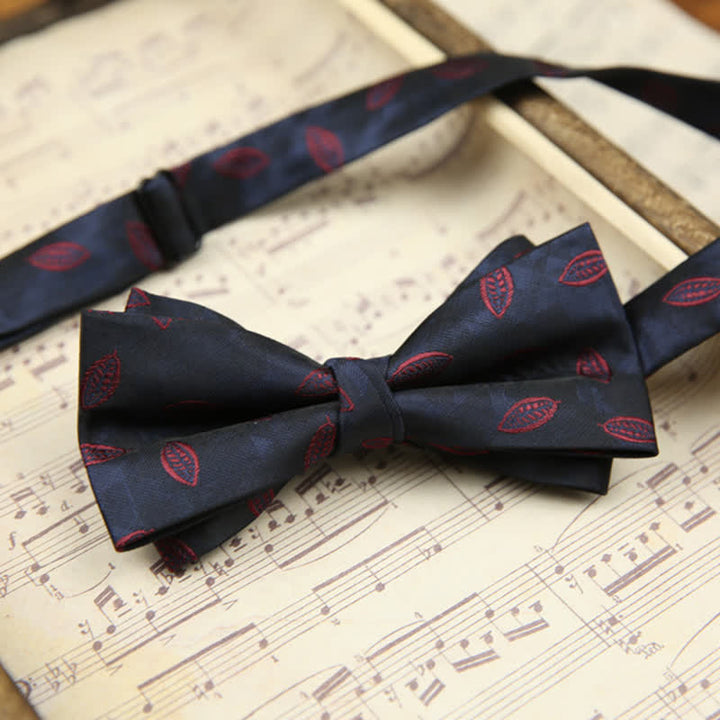 Men's Elegant Wheat Pattern Double Layers Bow Tie