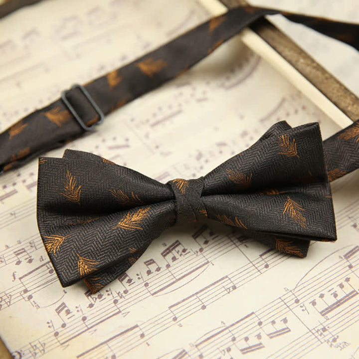 Men's Elegant Wheat Pattern Double Layers Bow Tie