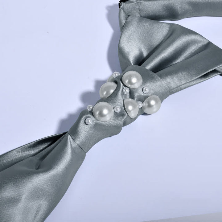 Men's Vintage Look Pearls Wedding Necktie - image 11