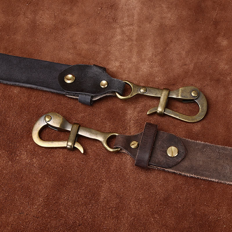 Men's Retro Distressed Hook Buckle Cavalry Leather Belt