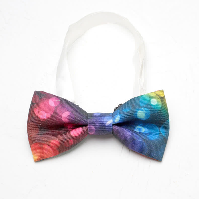 Men's Gradient Colorful Rainbow Simple Bow Tie