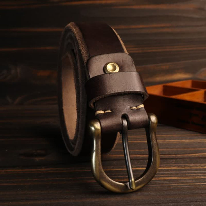 Men's Handmade Distressed Thicken Retro Leather Belt