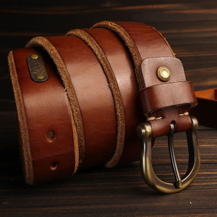 Men's Handmade Distressed Thicken Retro Leather Belt