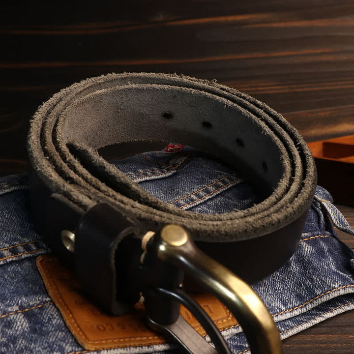 Men's Handmade Distressed Thicken Retro Leather Belt