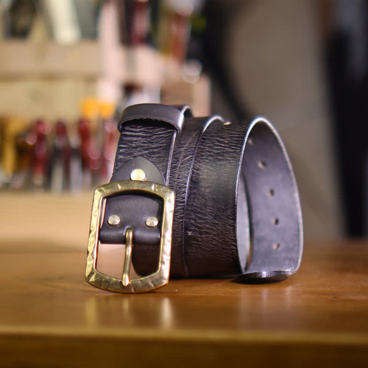 Men's Classic Retro Distressed Design Leather Belt