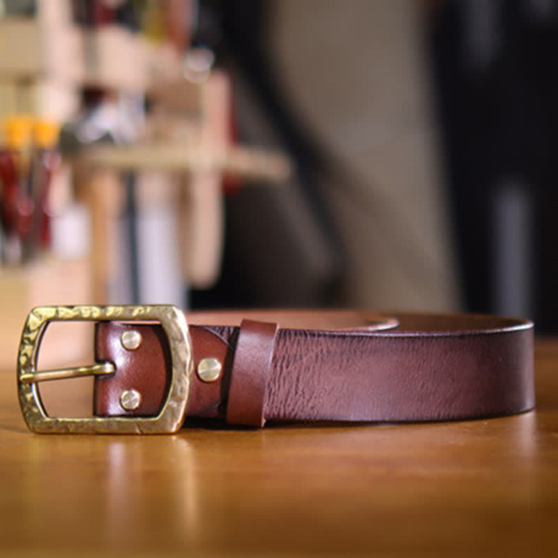 Men's Classic Retro Distressed Design Leather Belt