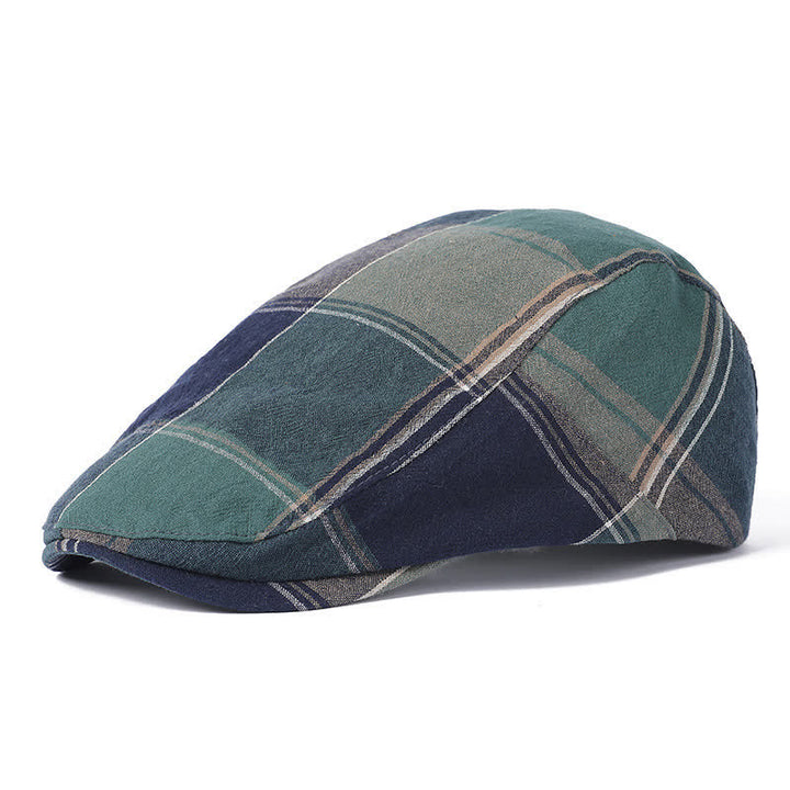 British Style Vintage Check Plaid Beret Hat