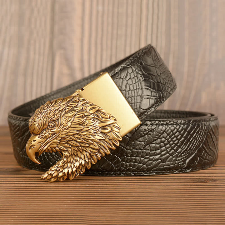 Men's Eagle Cool Alligator Claw Pattern Leather Belt