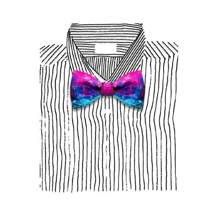 Men's Fantastic Purple & Blue Oil Painting Bow Tie